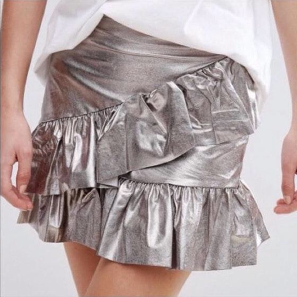 Metallic mini skirt